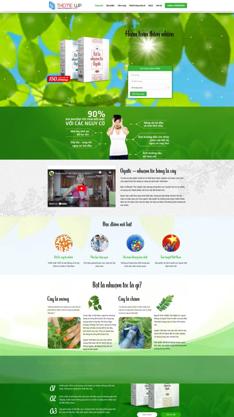 Theme wordpress dược phẩm tóc